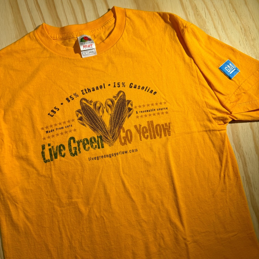 Fruit of the Loom Men's T-Shirt Yellow GM Live Green Go Yellow Promo Graphic L